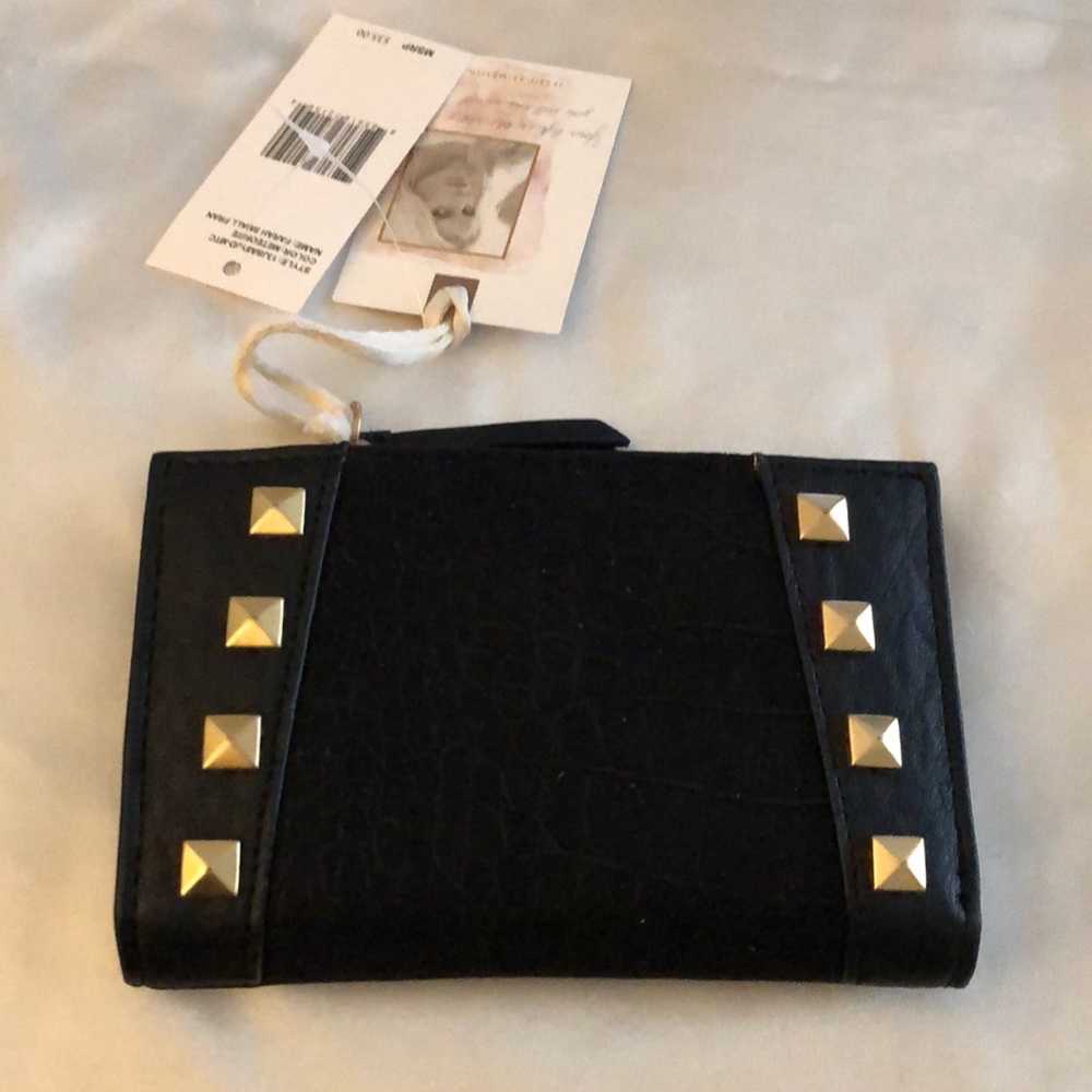Jessica Simpson Farah Small Fran Faux Leather Indexer Wallet Meteorite NWT